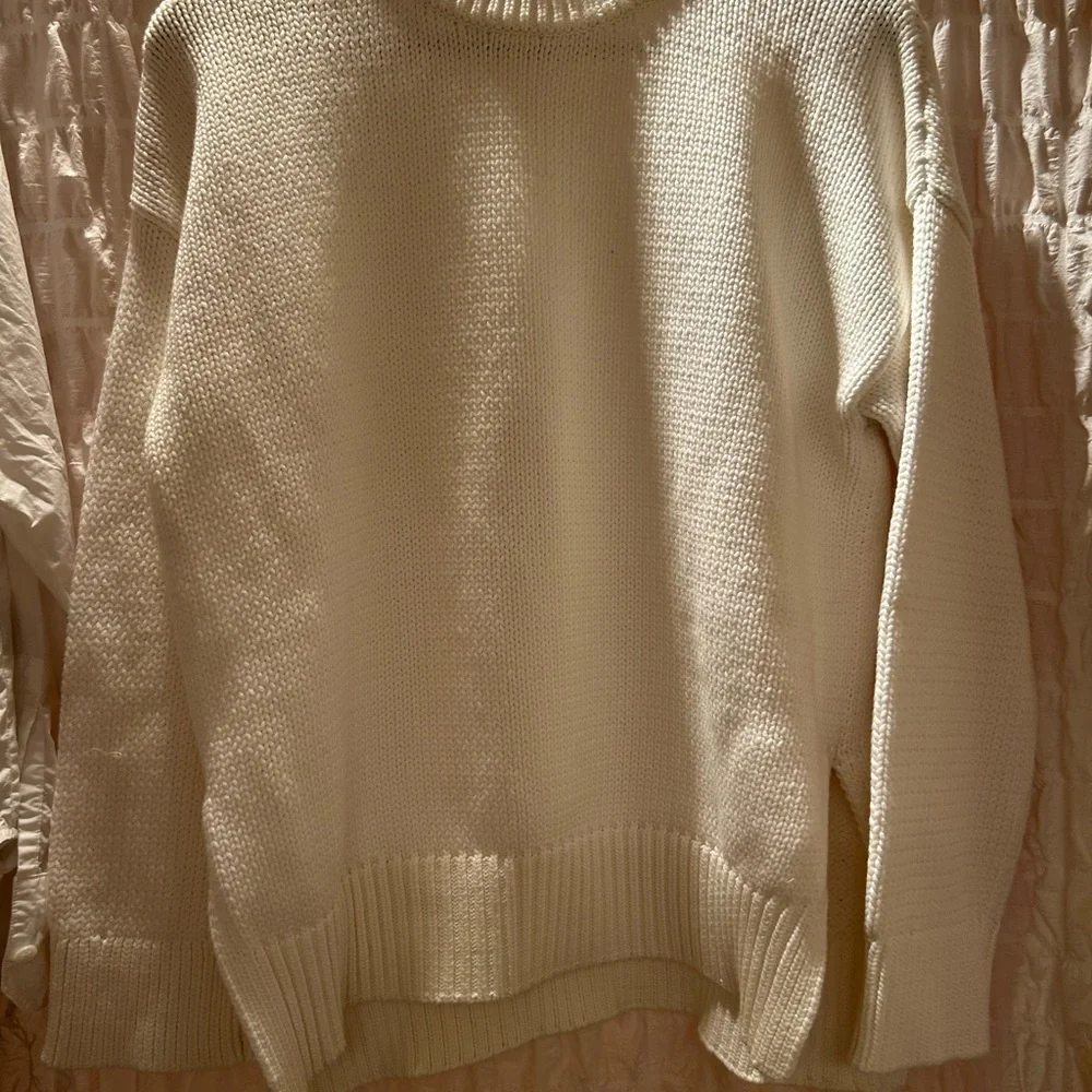 Jenni Kayne Cream Knit Crewneck Sweater